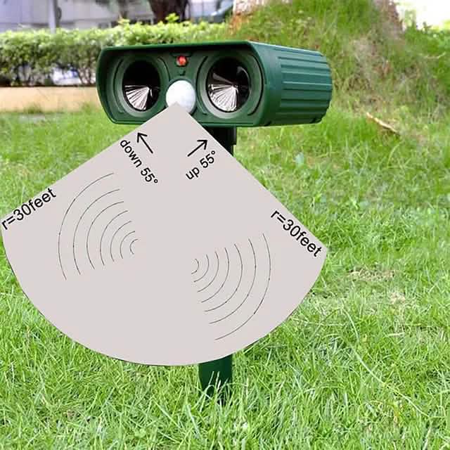 2-Piece: Outdoor Solar Ultrasonic Pest Repeller