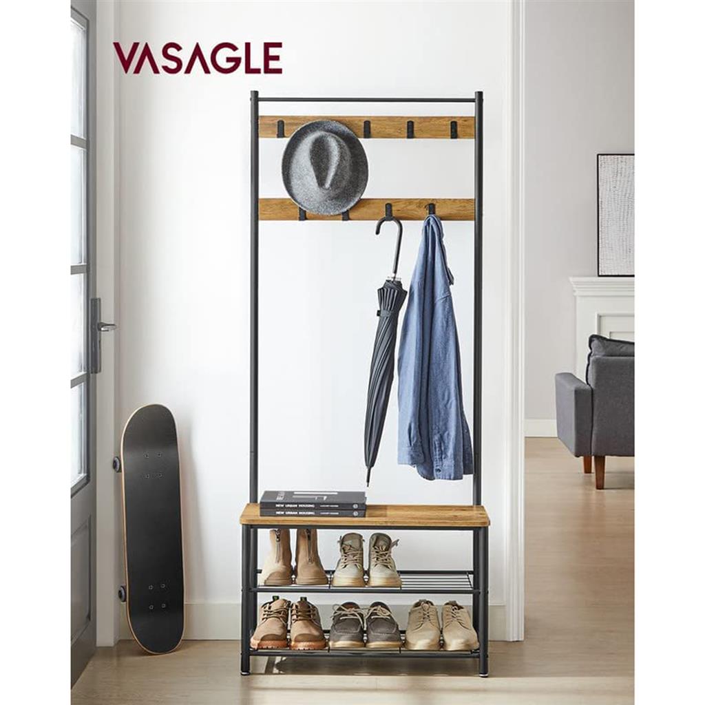Coat Rack with Shoe Storage Bench