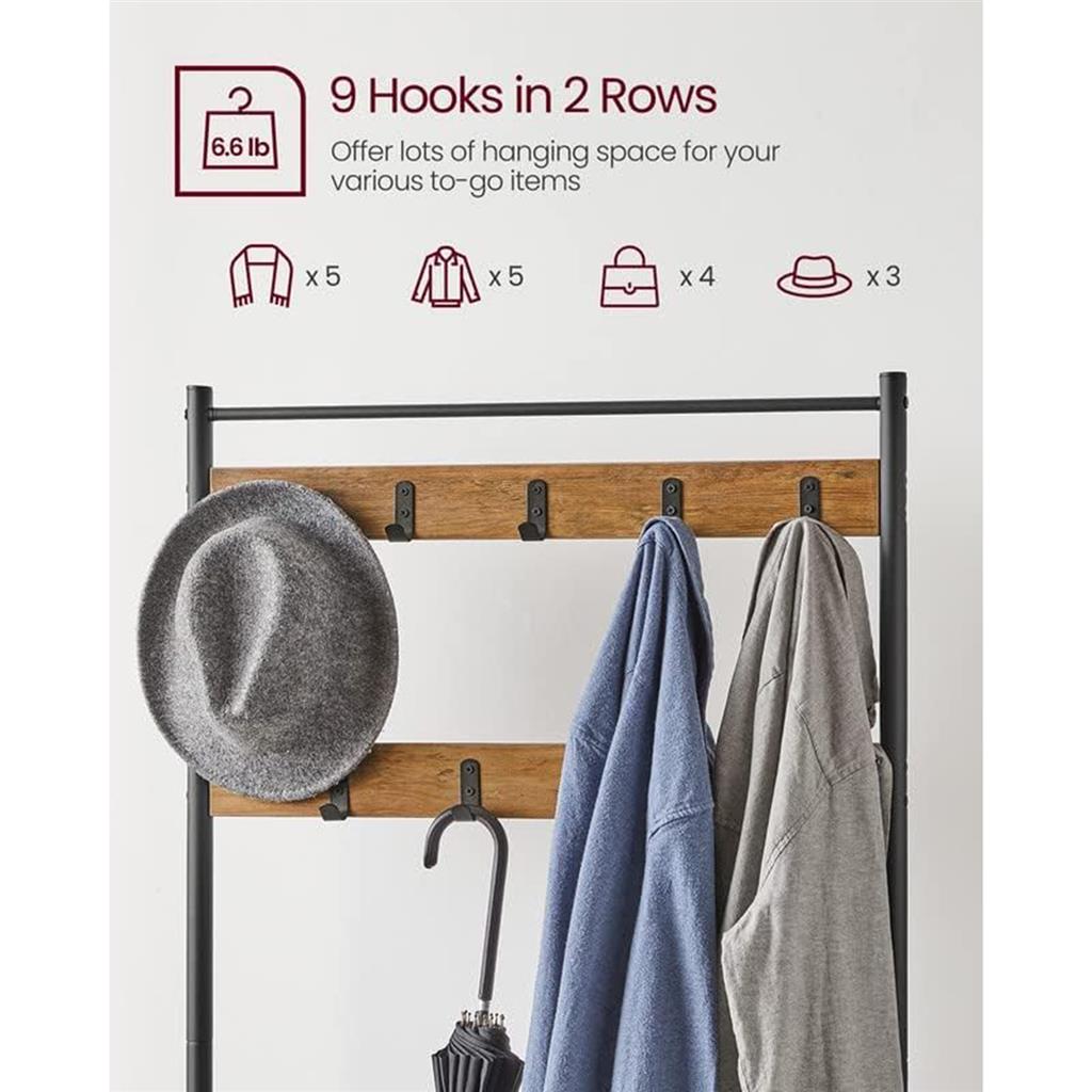 Coat Rack with Shoe Storage Bench