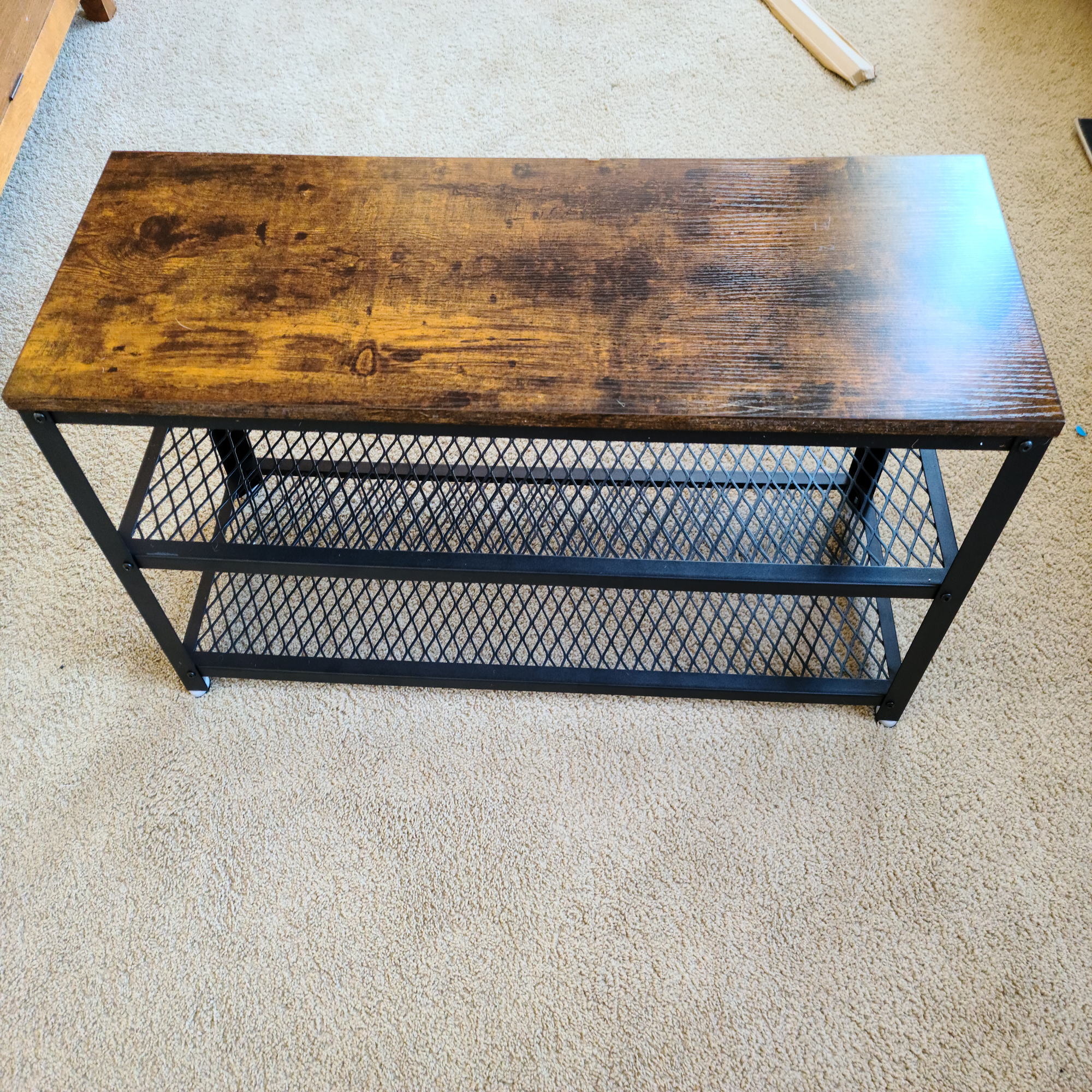 Shoe Bench, 3-Tier Shoe Rack, 39.4 Inches Long Storage Shelves