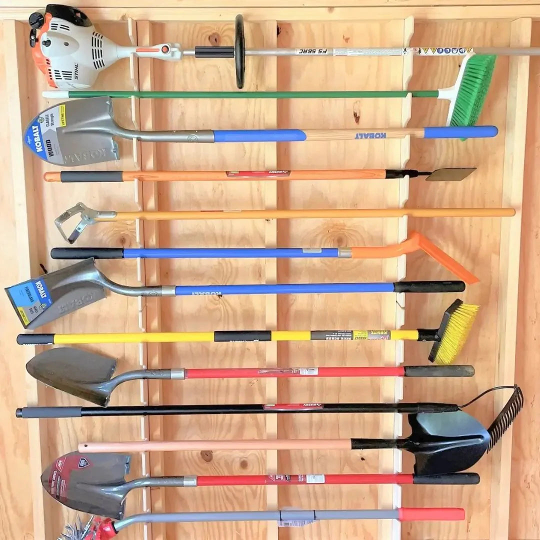 Garden Tool Organizer Rack - Stud Mounted