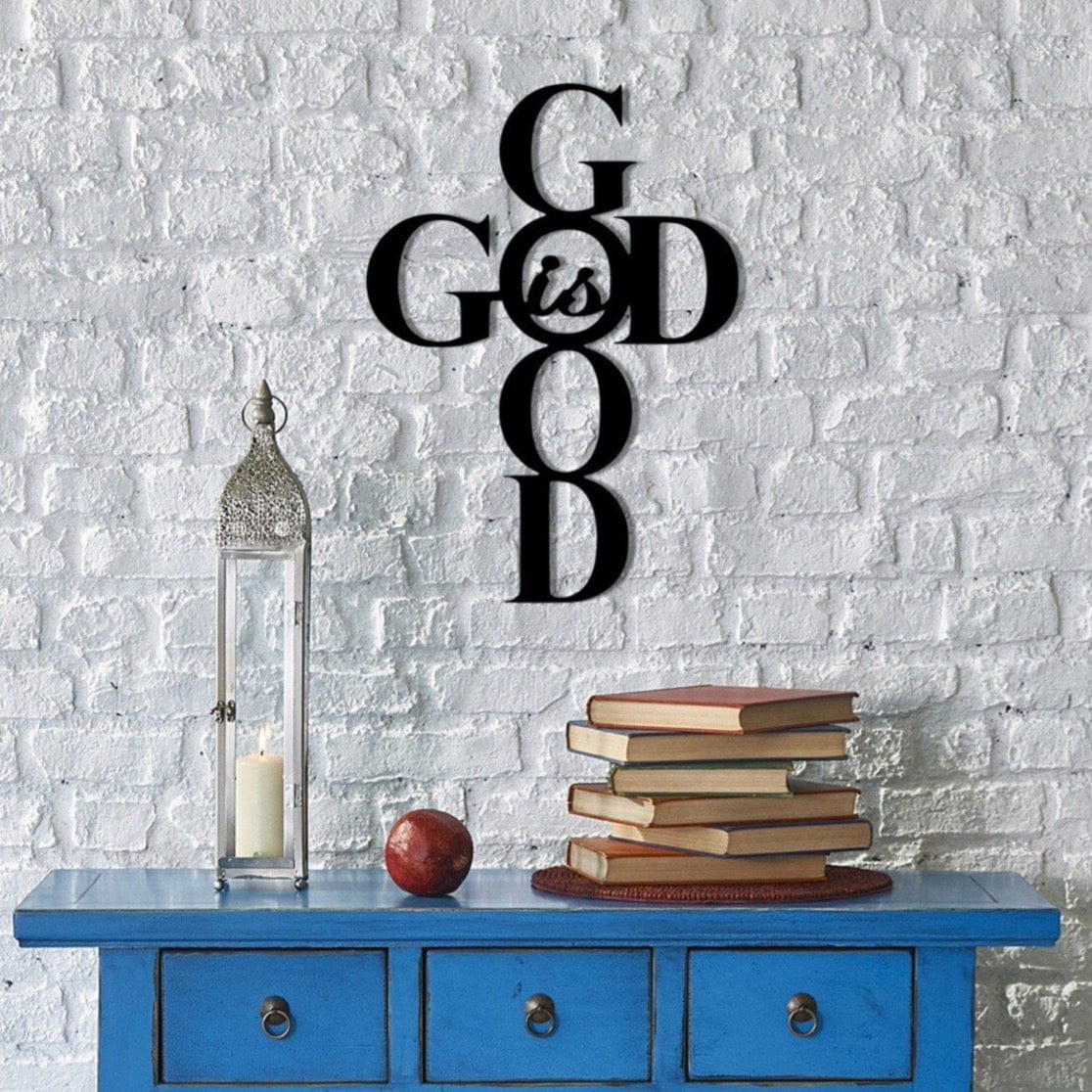 God Is Good Metal Sign - Inspirational Metal Wall Art for Home Décor