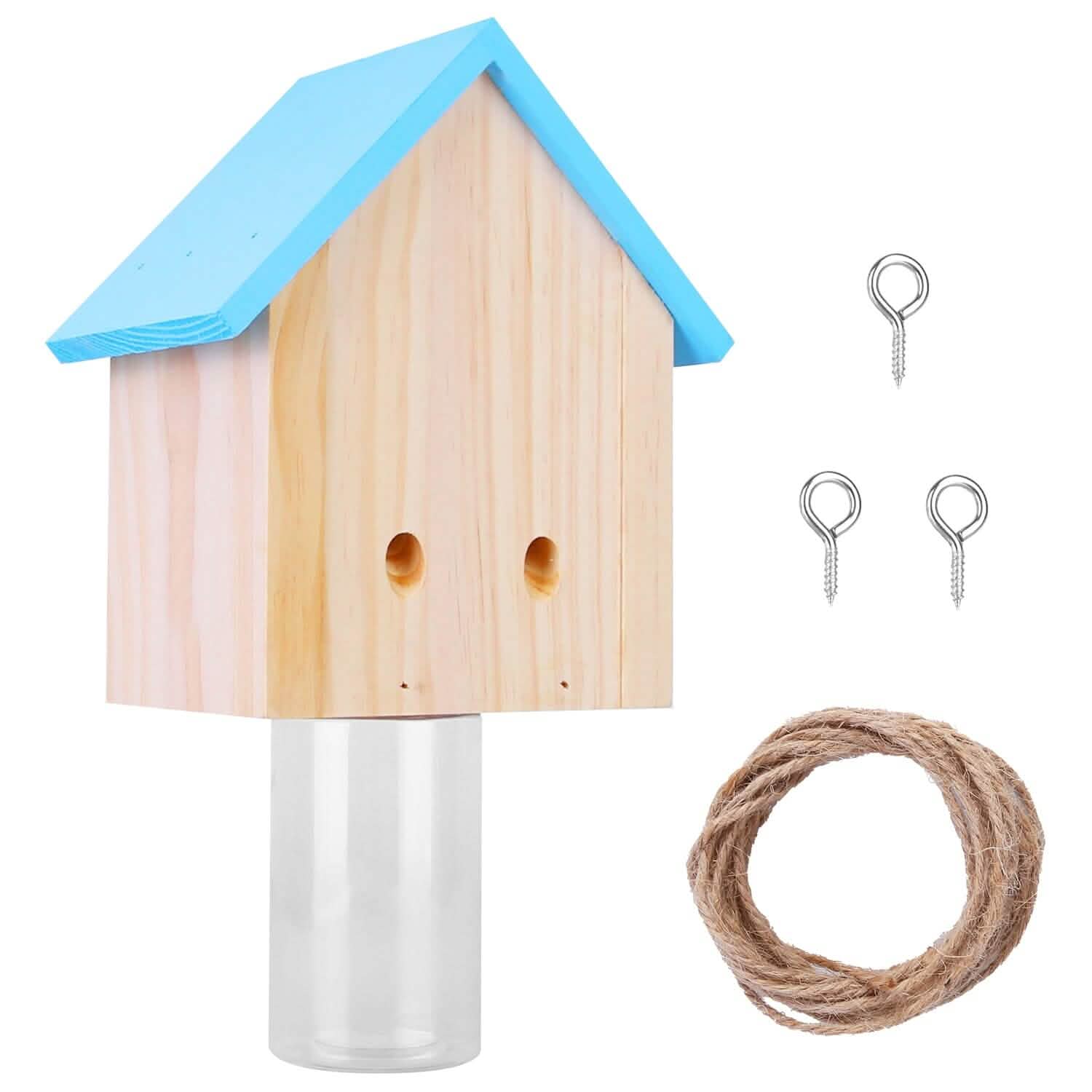 Wood Carpenter Bee Trap Outdoor Natural Pine Wood