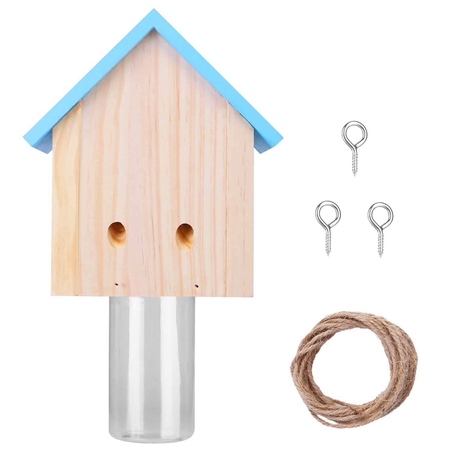 Wood Carpenter Bee Trap Outdoor Natural Pine Wood